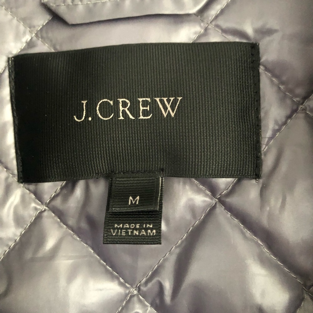 J. CREW Gray Down Filled Quilted Puffer - Medium - Picture 4 of 5